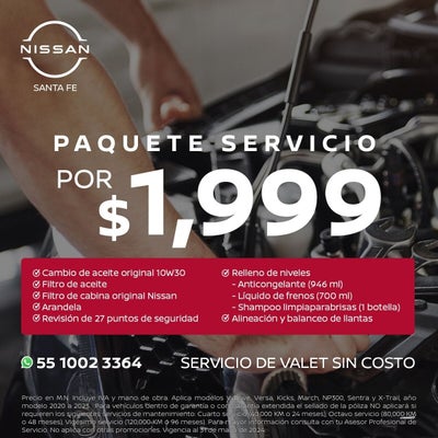 PAQUETE DE SERVICIO POR $1,999