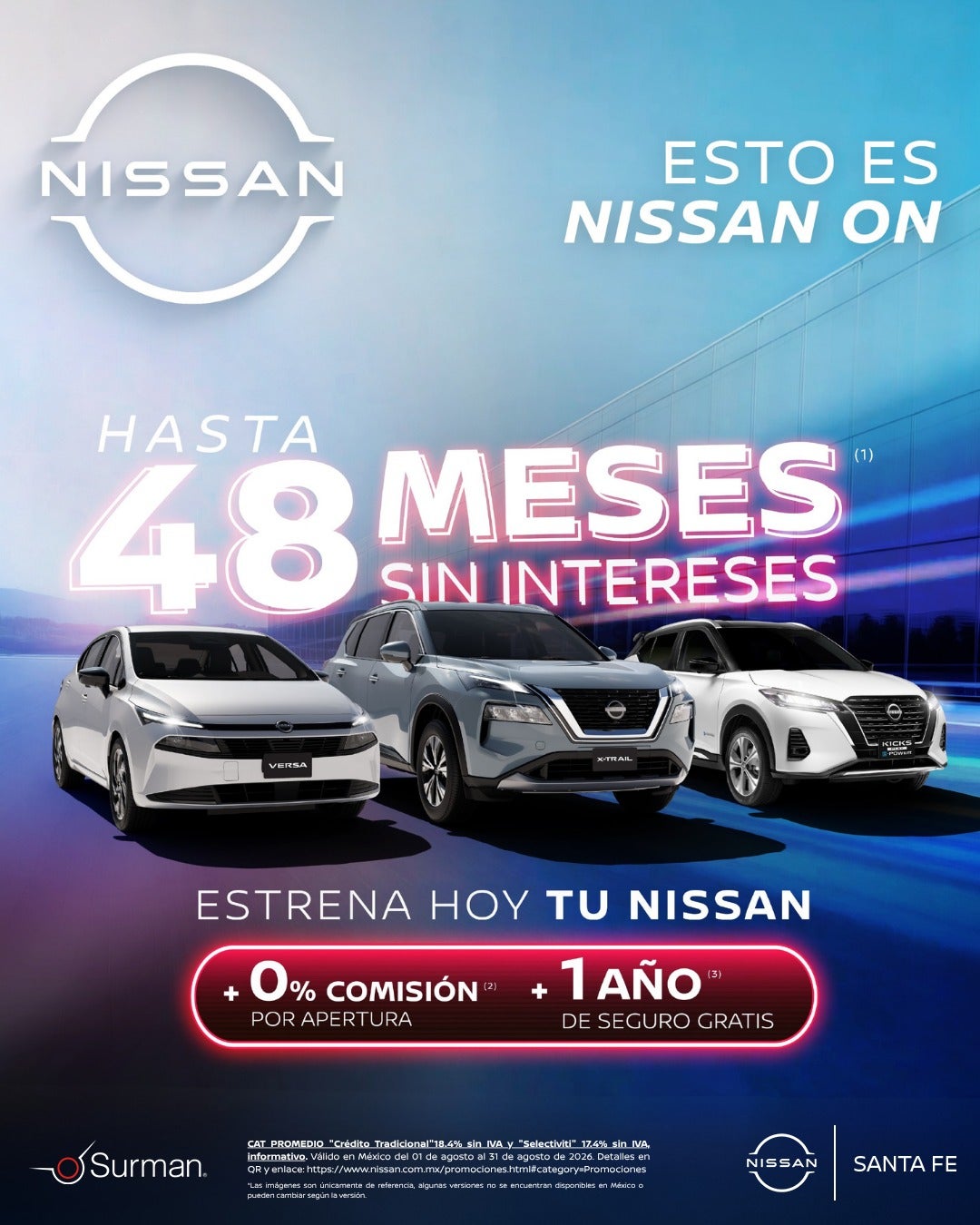 ESTE REGRESO A CLASES ESTRENA UN NISSAN CON HASTA 48 MESES SIN INTERESES